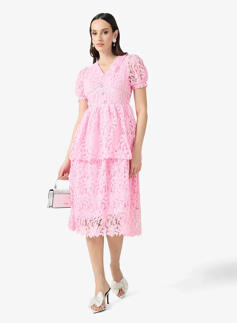 Ella Limited Edition  Lace A-line Layered Dress for Women | Best Price UAE